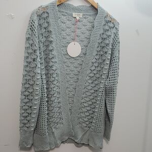 Umgee Sage Knit Cardigan Sweater Open Front